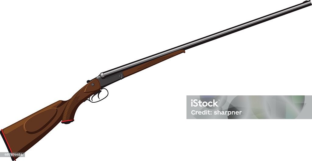 Classic Hunting Rifle classic double barreled shotgun with horizontal barrels Shotgun stock vector