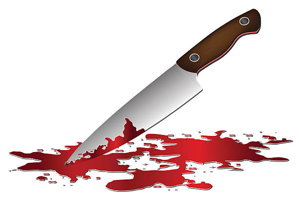 istock realistic bloody knife. Knife with blood vector illustration. 497815488