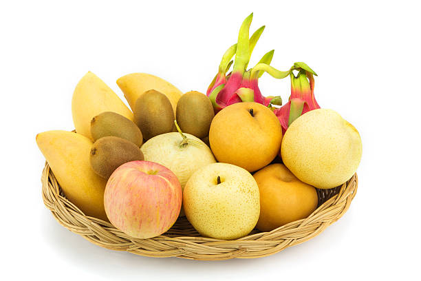 istock Ripe fruits isolated on white background 497815550