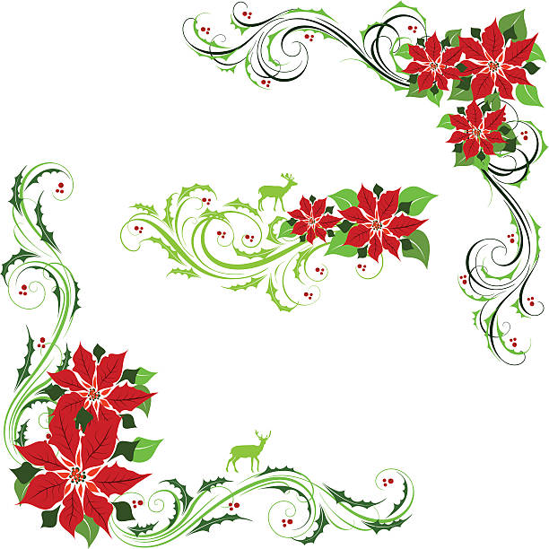 ilustrações de stock, clip art, desenhos animados e ícones de emblema de bico-de-papagaio - christmas holly frame ivy