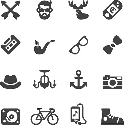 Hipster Silhouette icons 