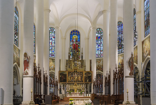 interior of  Basilica of St. Jacob in Straubing, Germany