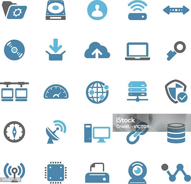 Internet Icons Qual Series Stock Illustration - Download Image Now - Computer, Node - Data, Vector