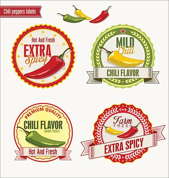 Vector illustration of Red hot chili peppers vector