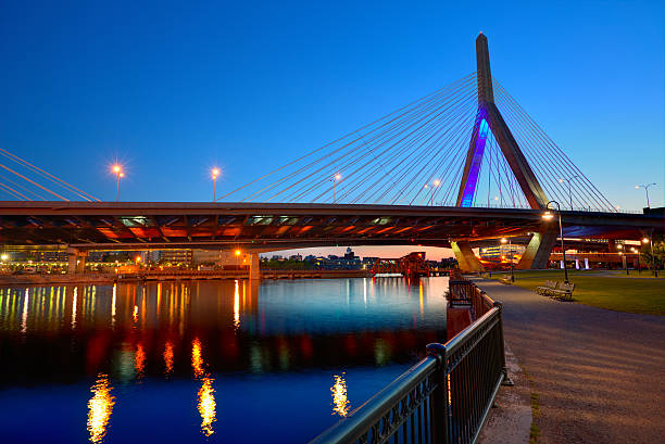 istock Boston Zakim bridge sunset in Massachusetts 497831072
