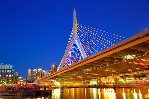 istock Boston Zakim bridge sunset in Massachusetts 497831406