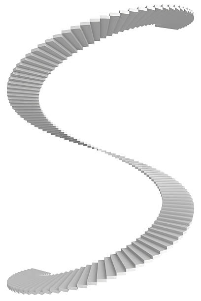 istock Spiral staircase. 3d render on white background 497831660