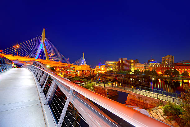 istock Boston Zakim bridge sunset in Massachusetts 497831814