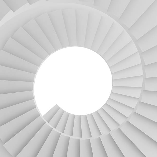 istock Spiral staircase. Top view. 3d render on white background 497832114