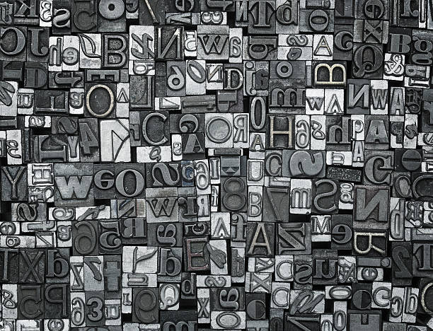 fondo de tipografía - letra imprenta fotografías e imágenes de stock