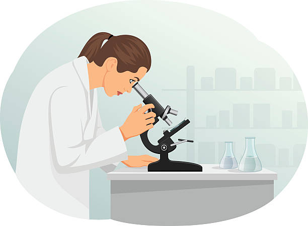 микроскоп - biotechnology student laboratory nurse stock illustrations