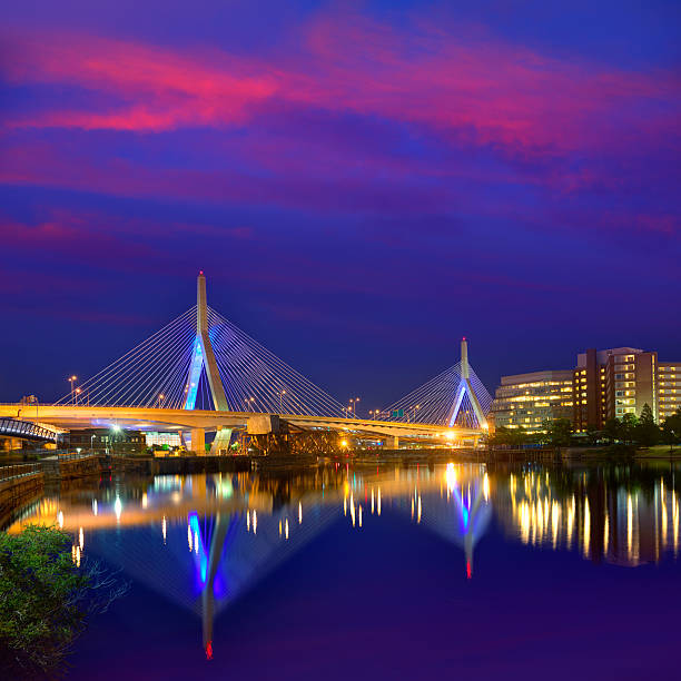 istock Boston Zakim bridge sunset in Massachusetts 497832480