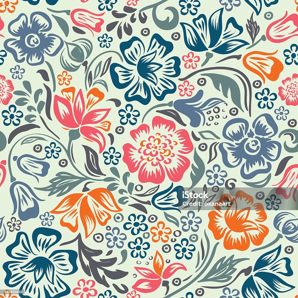 Floral vector seamless pattern Floral vector seamless pattern with beautiful rose flowers 2015 stock vector