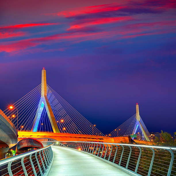 istock Boston Zakim bridge sunset in Massachusetts 497832810