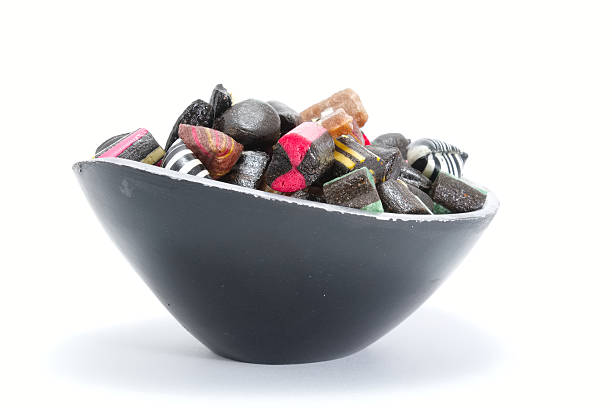 Bowl filled with rock candy stock photo