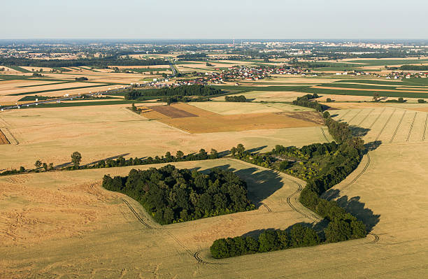 istock aerial view of  harvest fields in summer 497833520