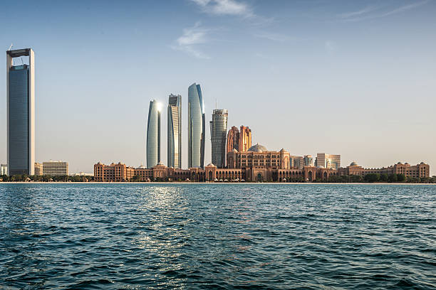 Tall buildings in Abu Dhabi from the sea level