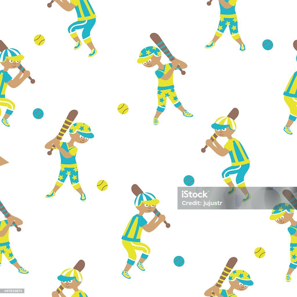 Baseball Player Patterns Baseball Player Seamless Pattern On White Background Stock Illustration ...