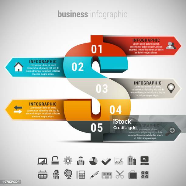 Business Infographic Stock Illustration - Download Image Now - Infographic, Currency, Dollar Sign