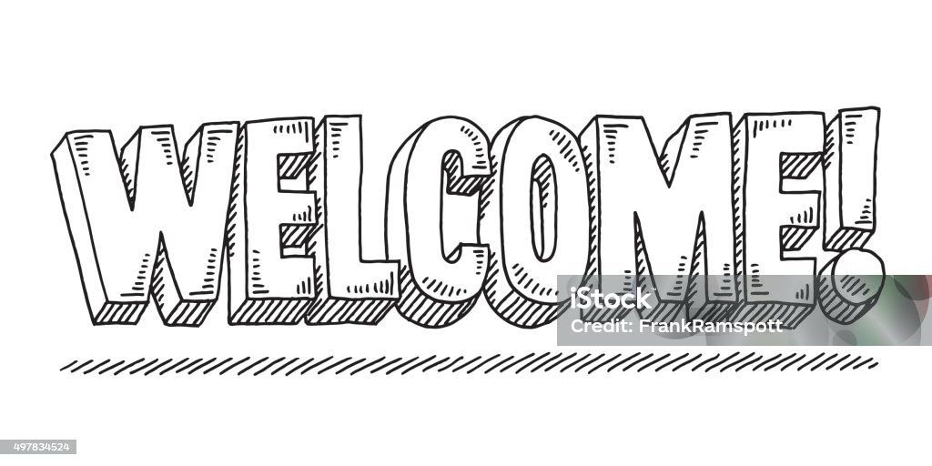 Annotation Welcome Welcome Text Drawing向量圖形及更多歡迎標誌圖片 - 歡迎標誌, 圖畫 - 藝術品, 一個物體 - iStock