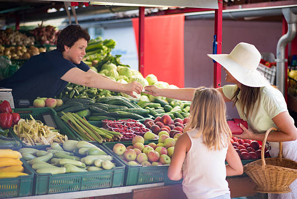 Shopping in vegetable market