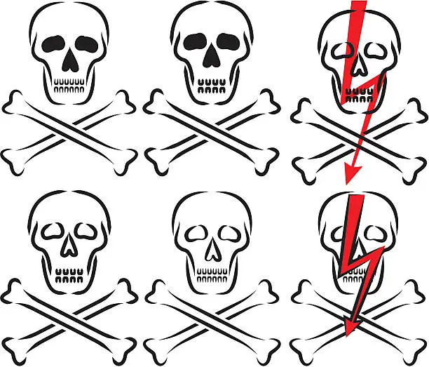Vector illustration of skull - warning sign