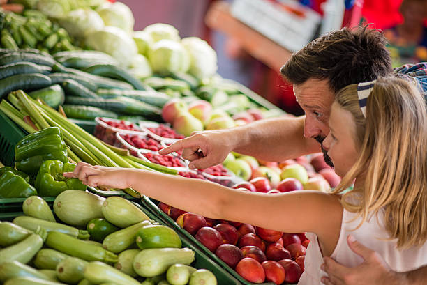 Shopping in vegetable market