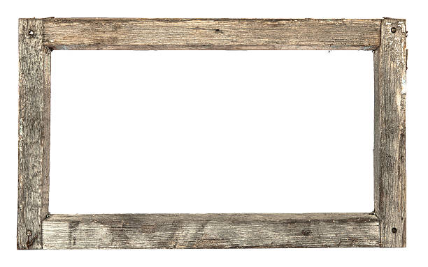istock Very old grunged wooden window frame isolated in white 497836522