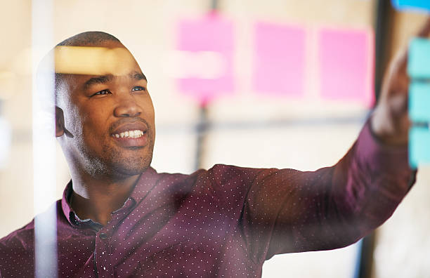 istock Generating new ideas at the brainstorm wall 497839582