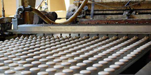istock Producing sweet cookies in factory 497839934