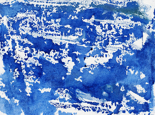 istock Shades of blue hand painted with brush stroke texture 497840346