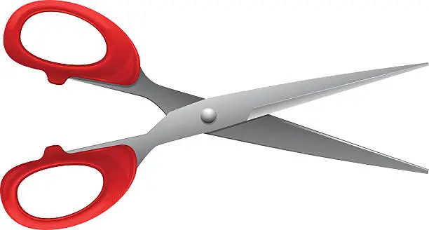 Vector illustration of Red Scissors