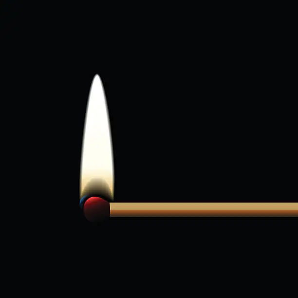 Vector illustration of Wooden Matches on fire