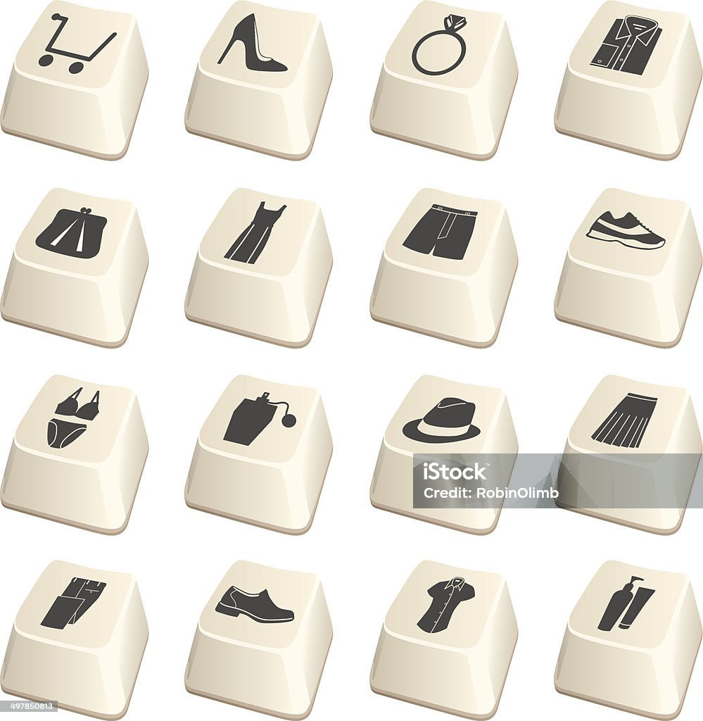 Icônes Shopping Touche de clavier - clipart vectoriel de Bague - Bijou libre de droits