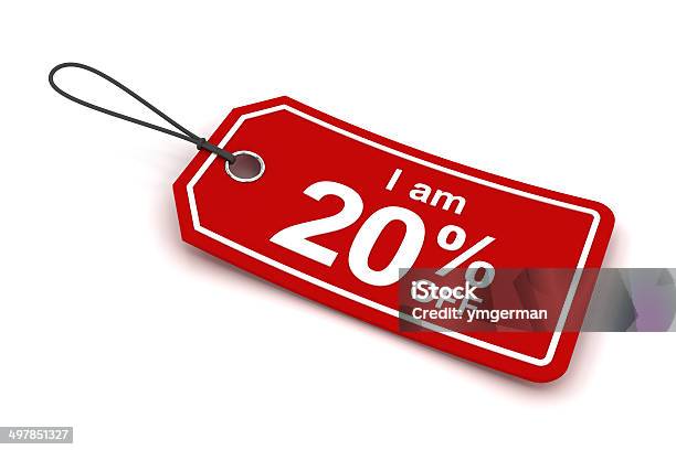 I Am 20 Off Sale Tag 3d Render Stock Photo - Download Image Now - Off - Single Word, Advertisement, Concepts