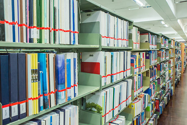 istock bookshelf or book shelf in a university library 497852475