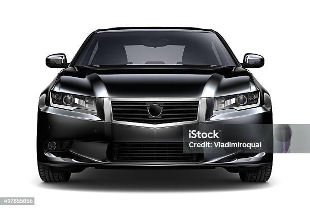 Generic Black Car Front View Stock Photo - Download Image Now - Car, Front View, Black Color