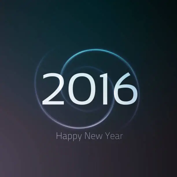 Vector illustration of Happy new year 2016
