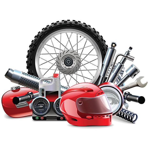 Red motorcycle accessories kit, scooter - cheap spare parts