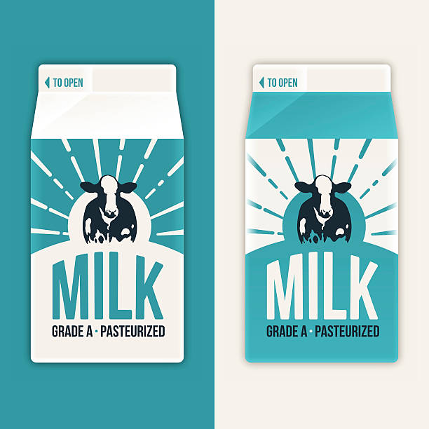 ilustrações de stock, clip art, desenhos animados e ícones de pacote de leite - jarro de leite