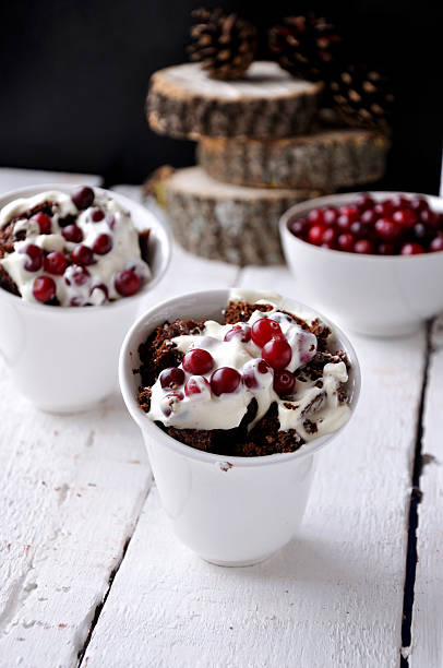 istock Chocolate dessert with cranberries 497864052