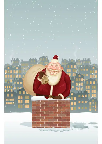 Vector illustration of Christmas background [Santa Claus]