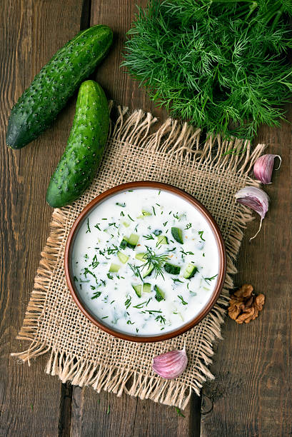 istock Cold soup with yogurt, cucumber and dill 497865600