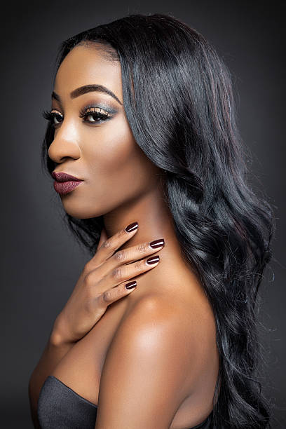 istock Black beauty with elegant long hair 497865692