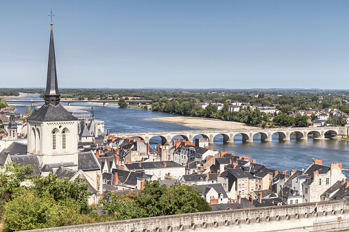Panoramic view of Saumur - Loire Valley (France)