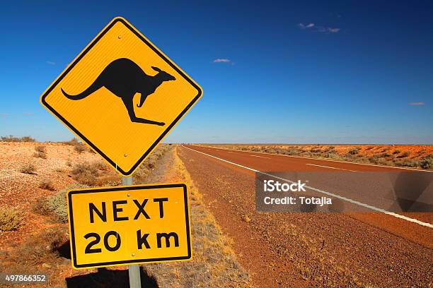 Australian Road Sign On The Highway Stock Photo - Download Image Now - Australia, Landscape - Scenery, Horizontal