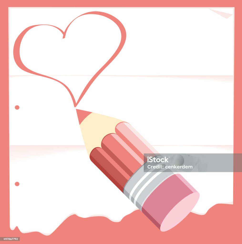 vector love letter worked by adobe illustrator.. Child's Drawing stock vector