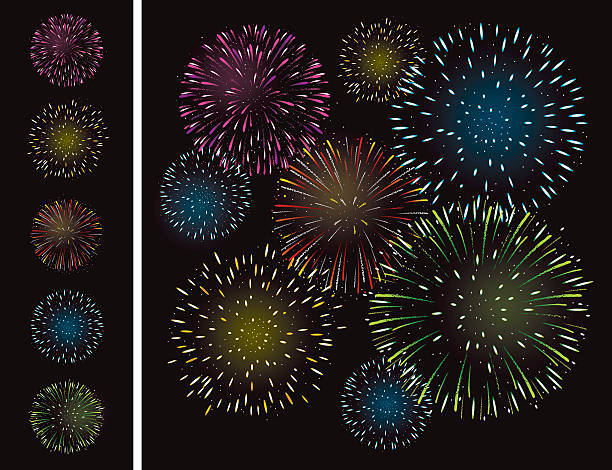 новый год фейерверк - new year stock illustrations