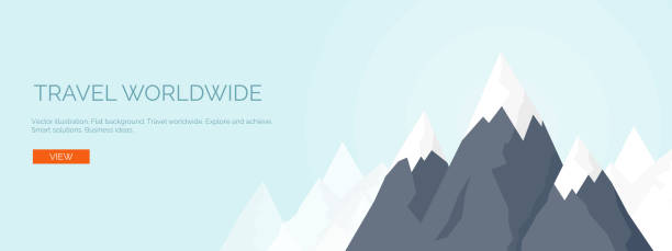 istock Vector illustration. Flat mountaines. Mission, achievement. Nature , travel. Success, smart 497869290