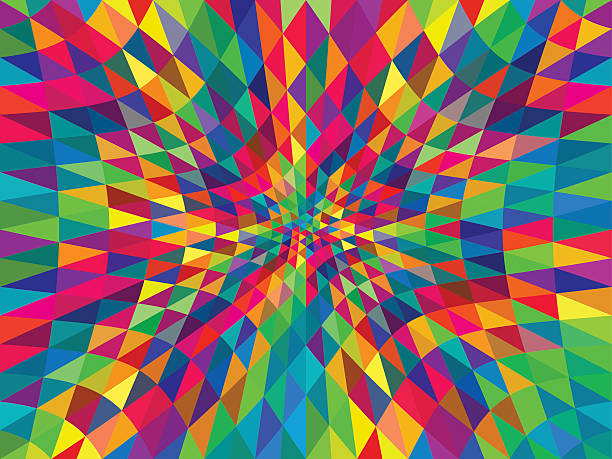 abstract triangle background abstract triangle background; eps 10; zip includes aics2, high res jpg kaleidoscope pattern stock illustrations